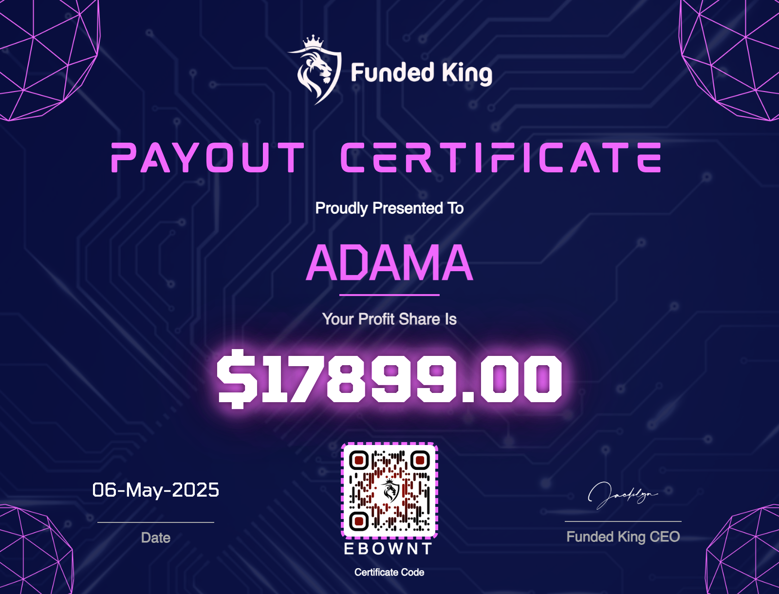 Trader Certificate