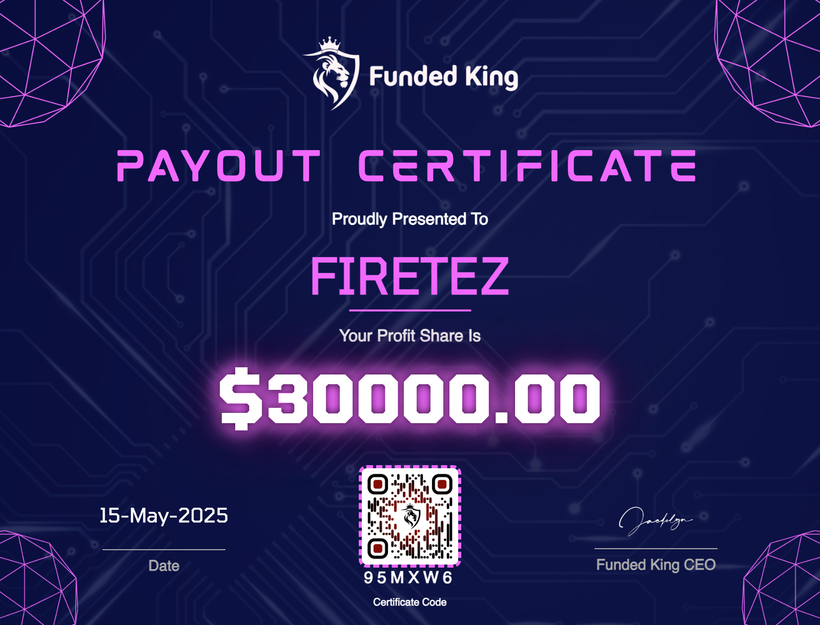 Trader Certificate