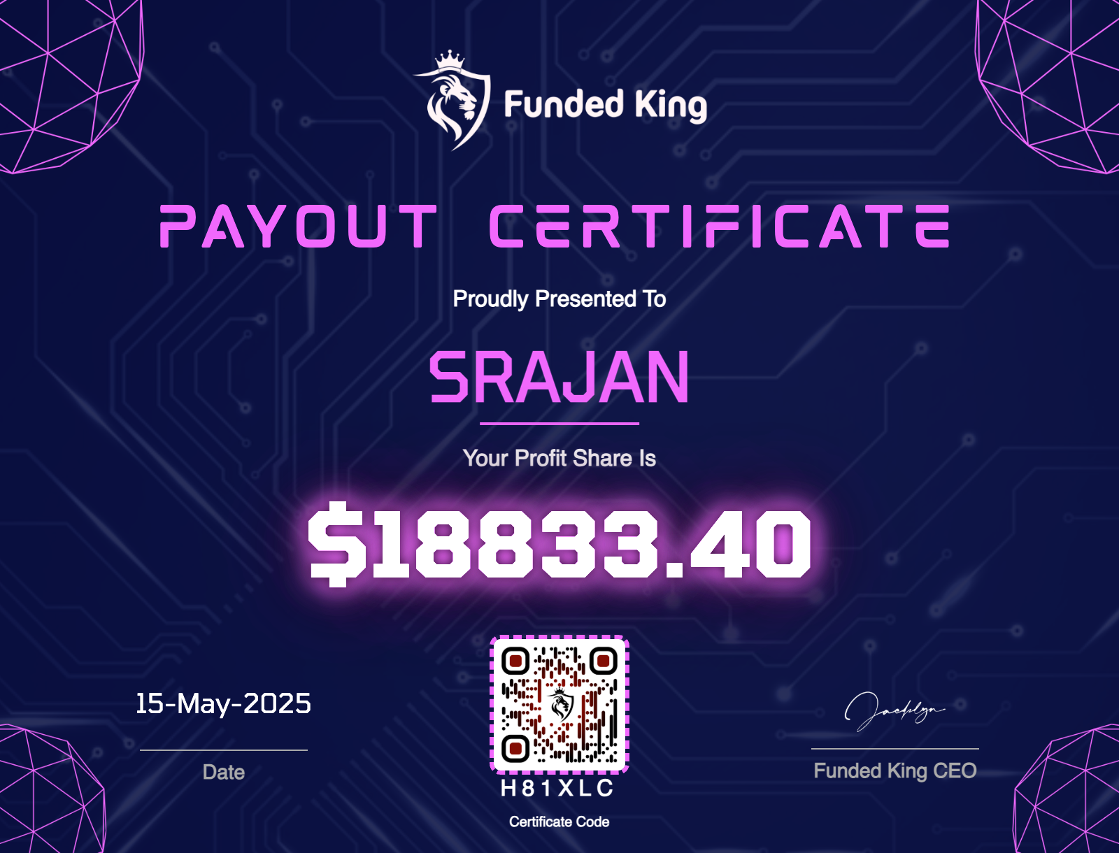 Trader Certificate
