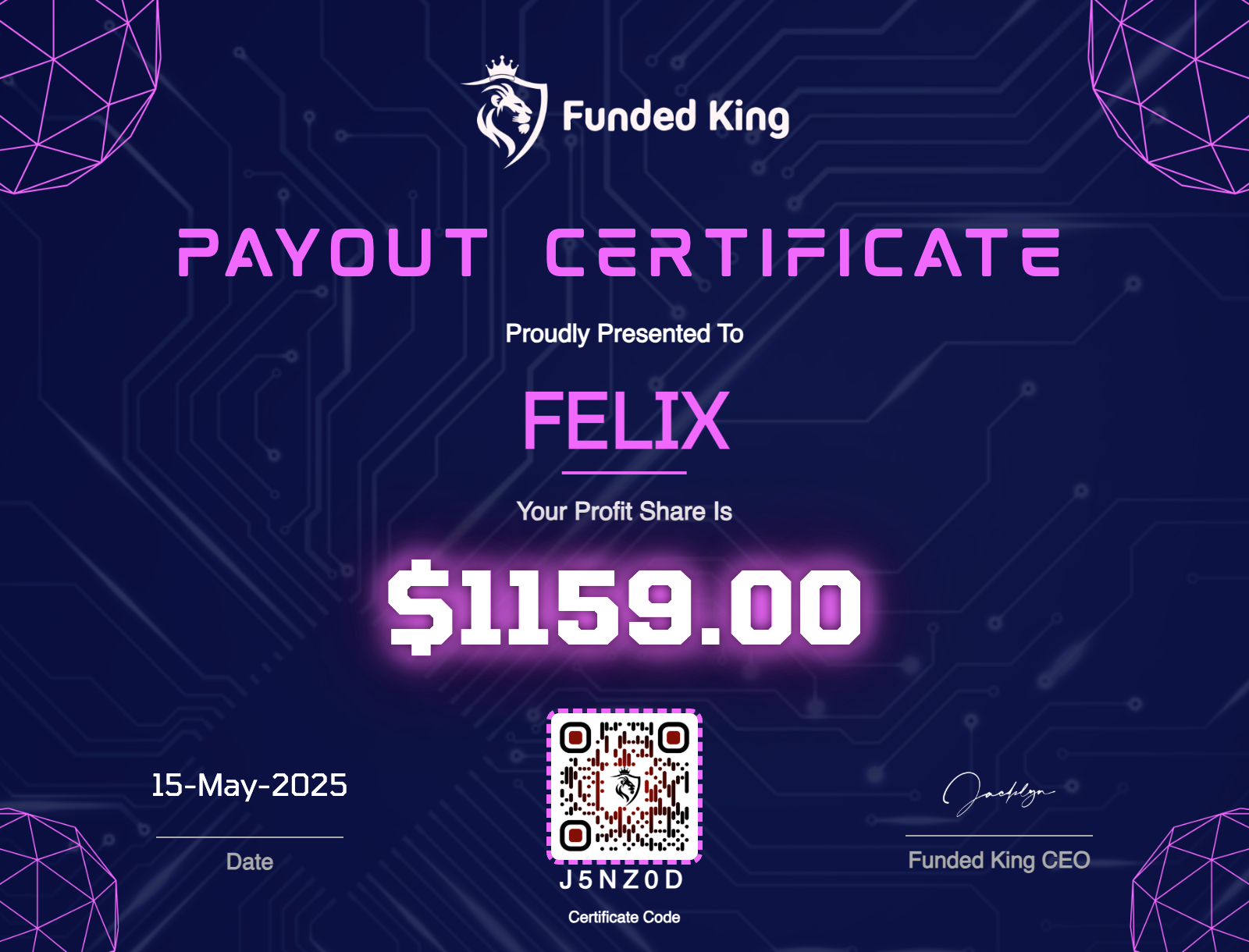 Trader Certificate