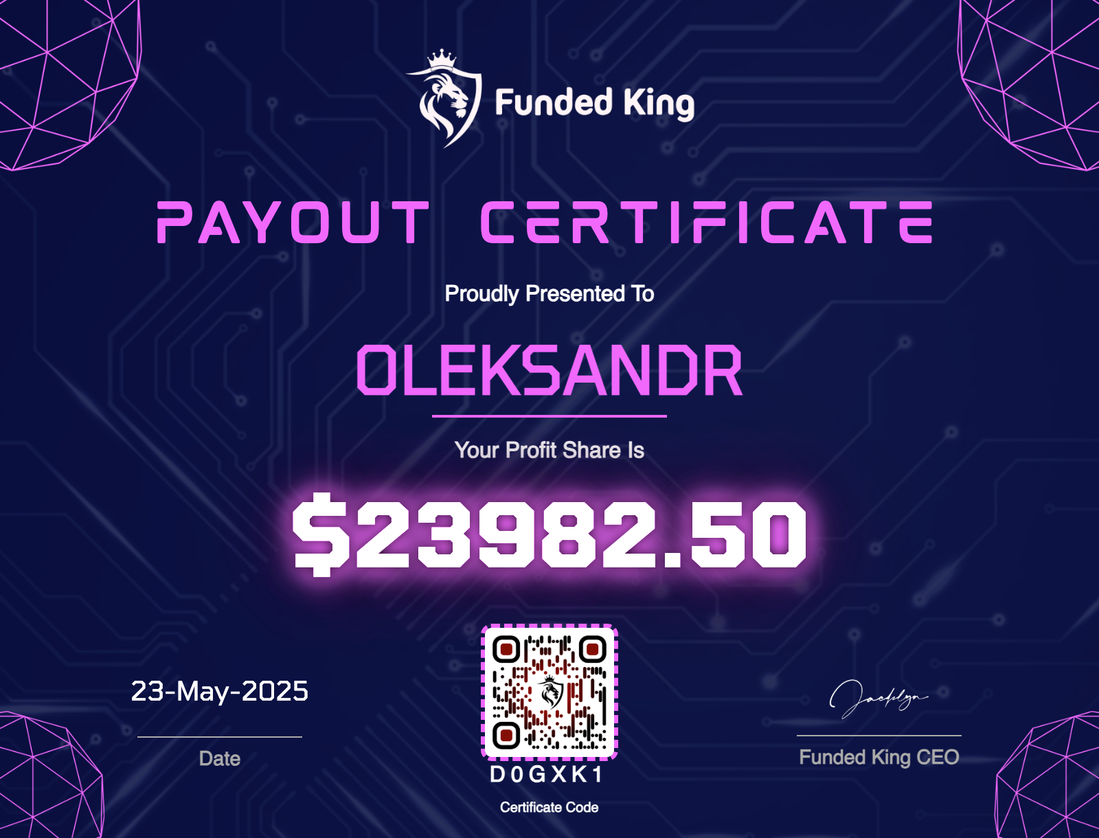 Trader Certificate