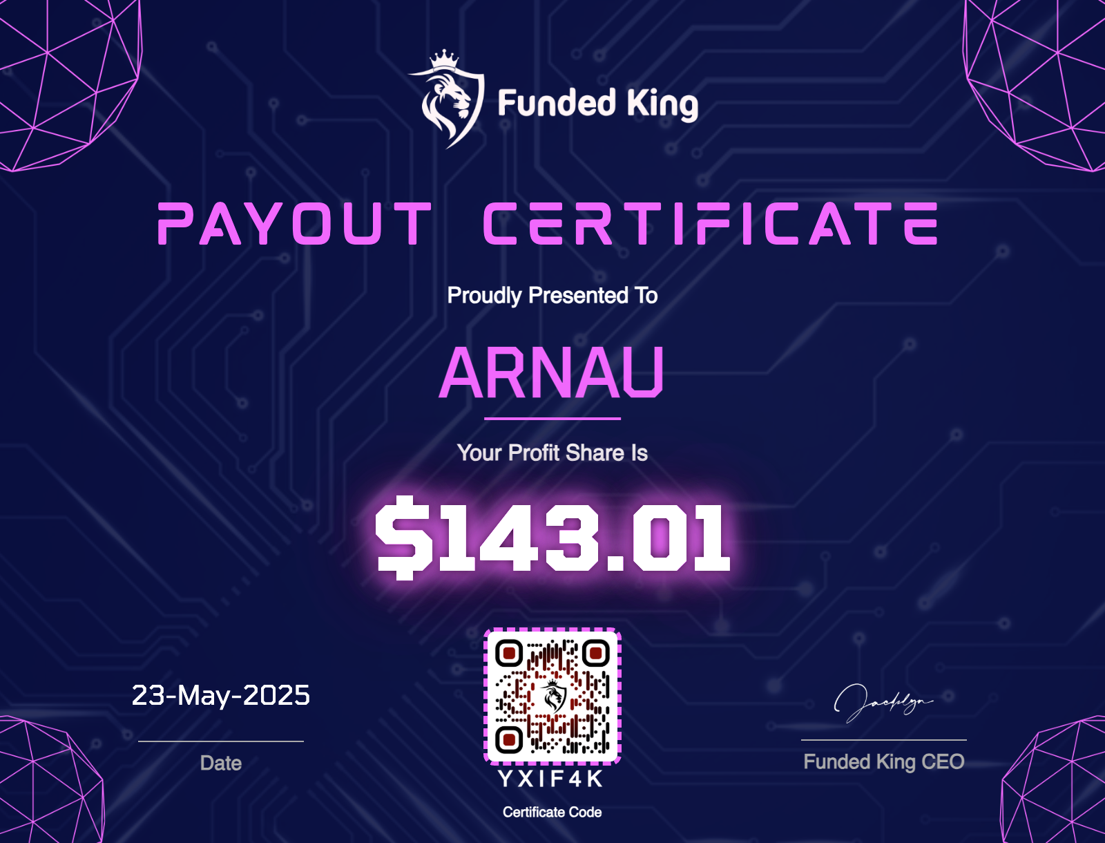 Trader Certificate