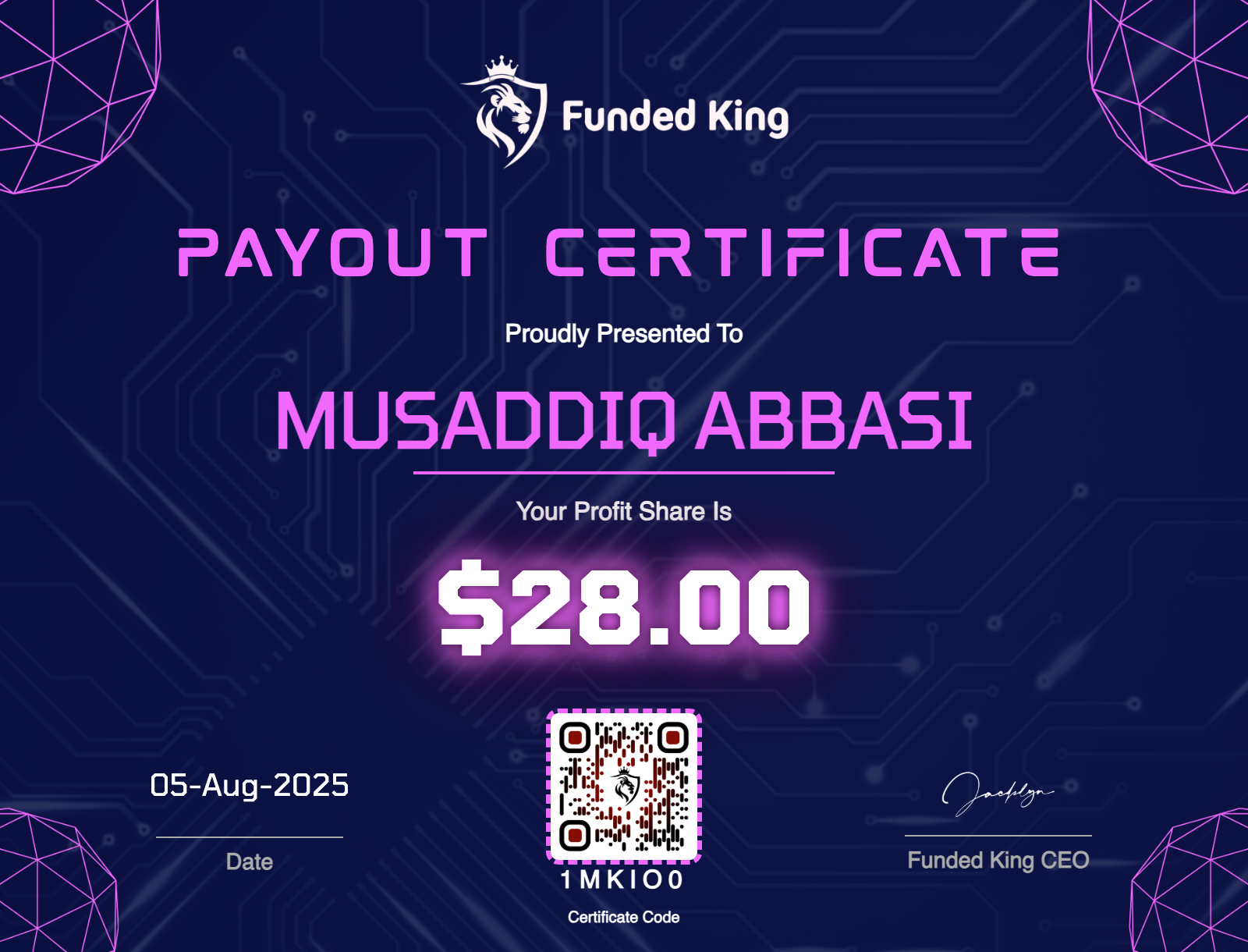 Trader Certificate