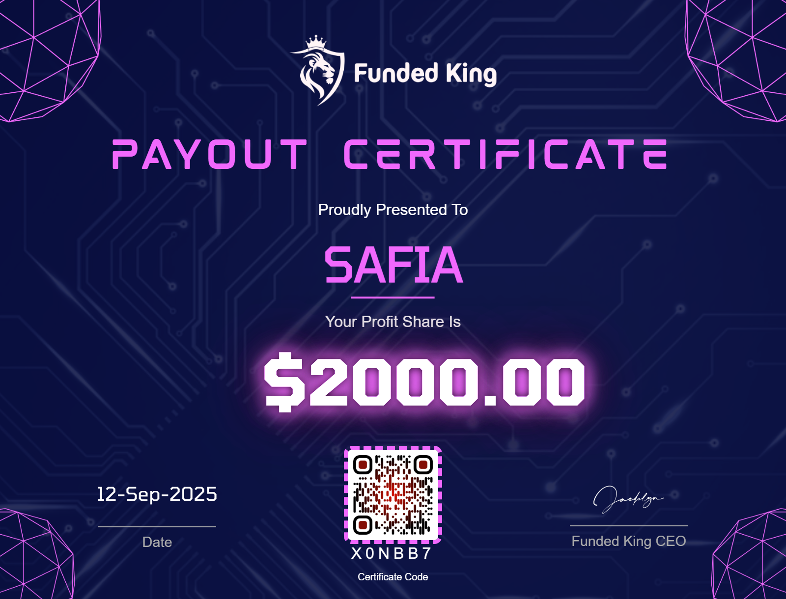 Trader Certificate