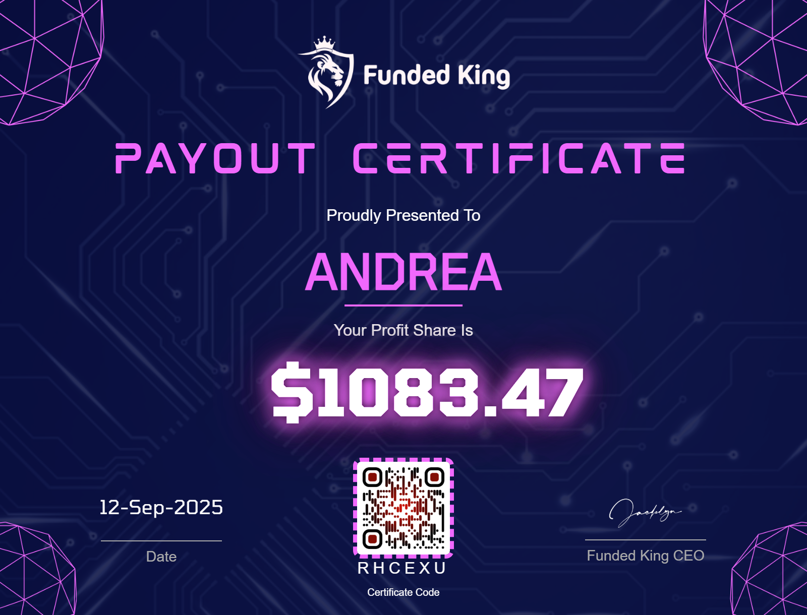 Trader Certificate