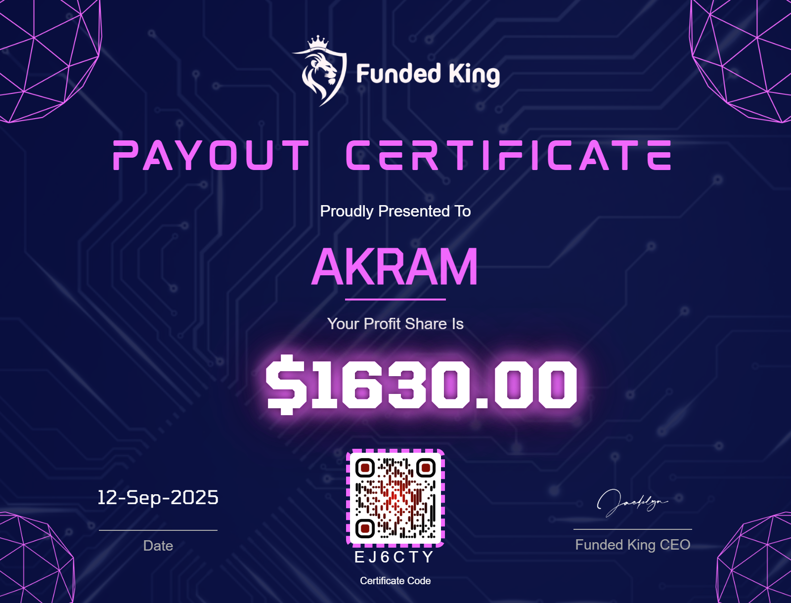 Trader Certificate