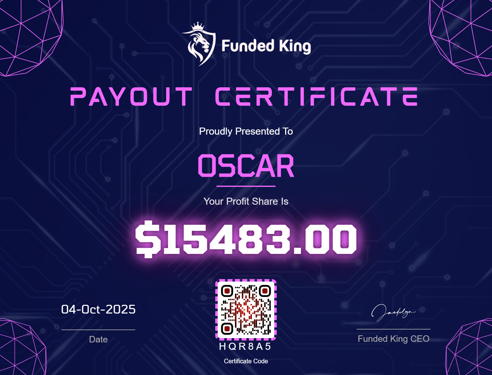 Trader Certificate