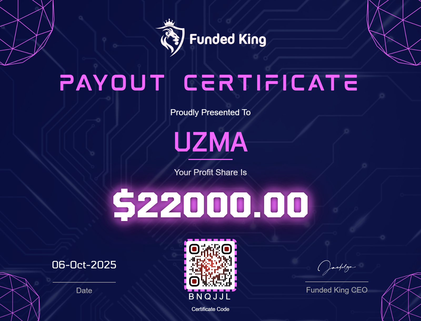 Trader Certificate