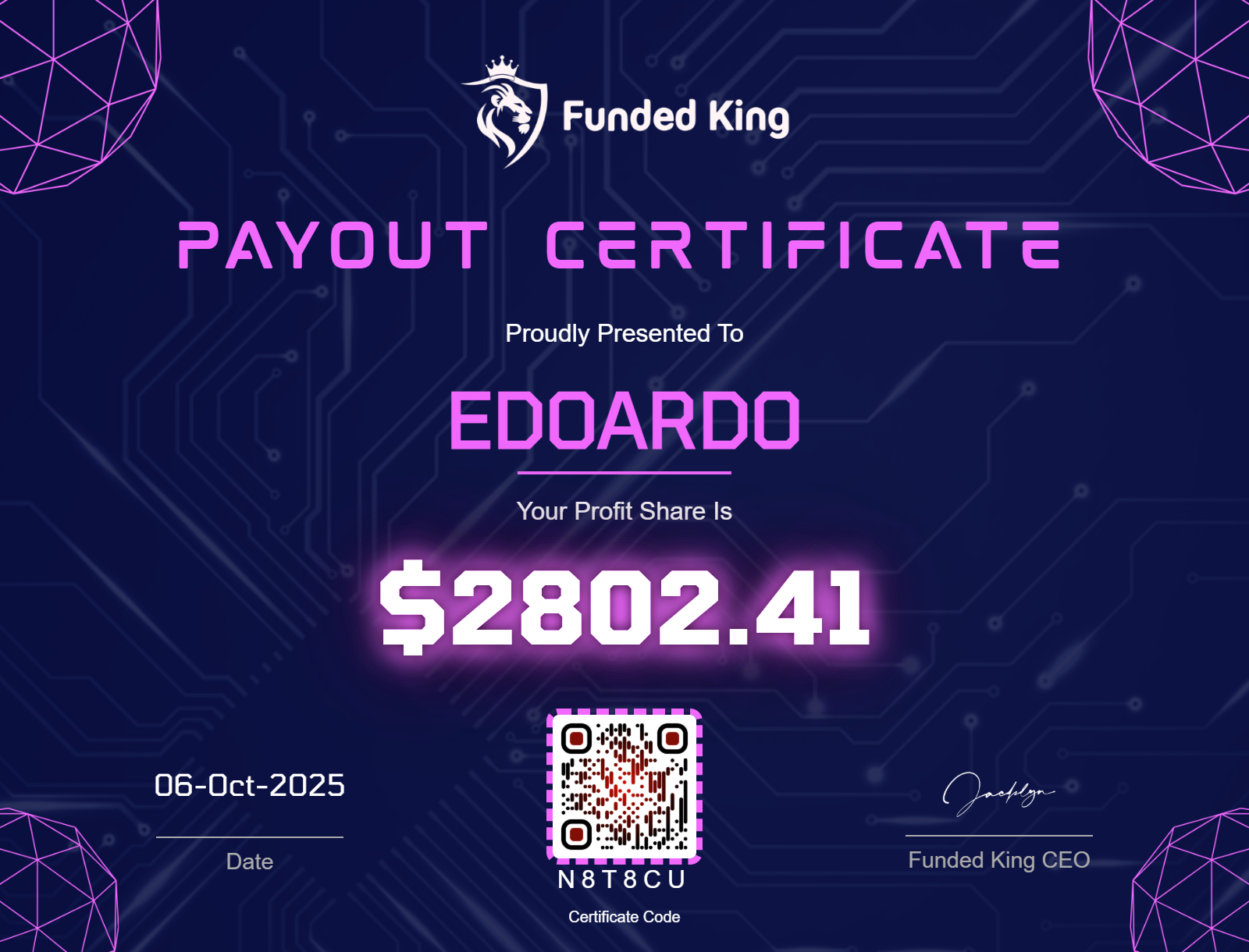 Trader Certificate