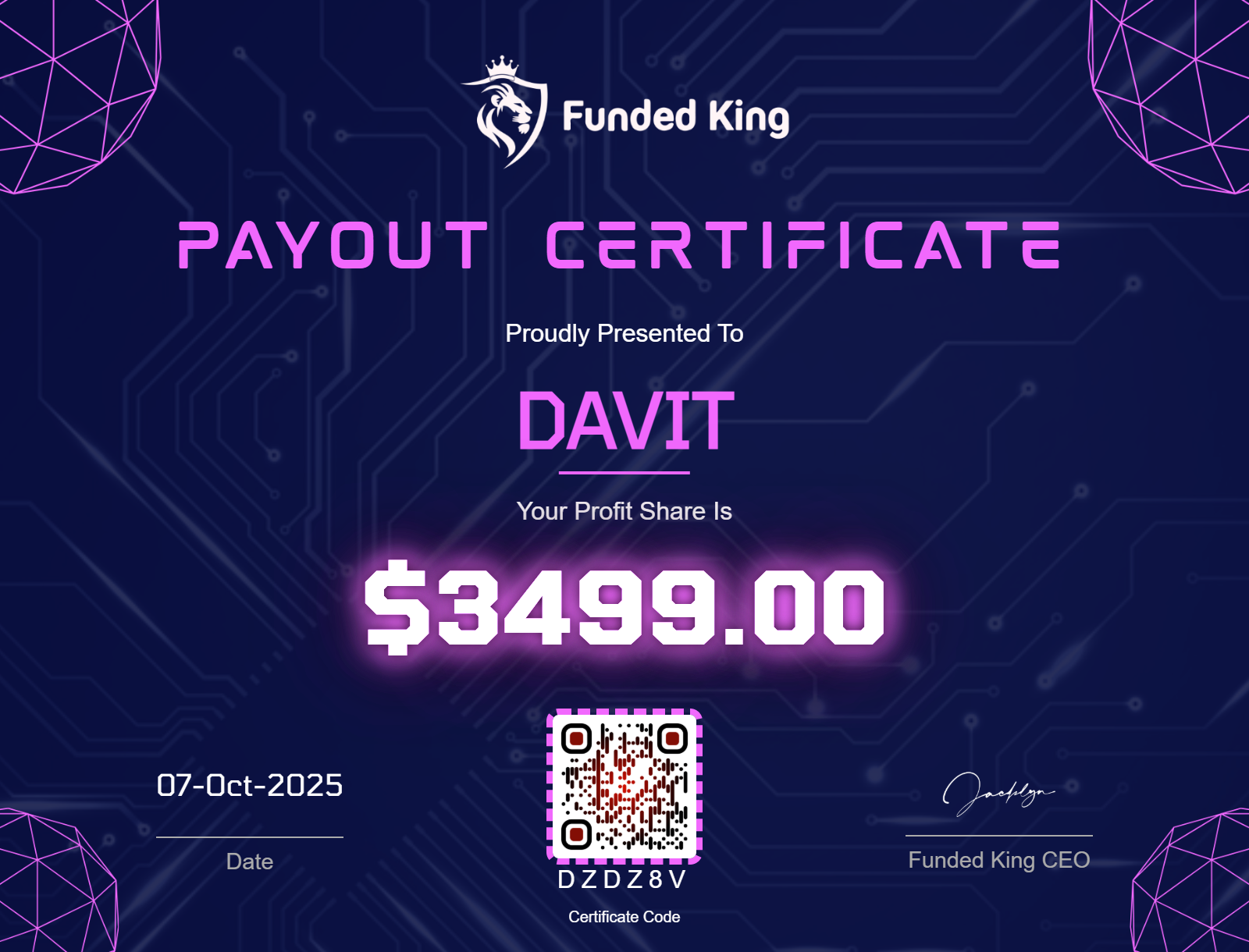 Trader Certificate