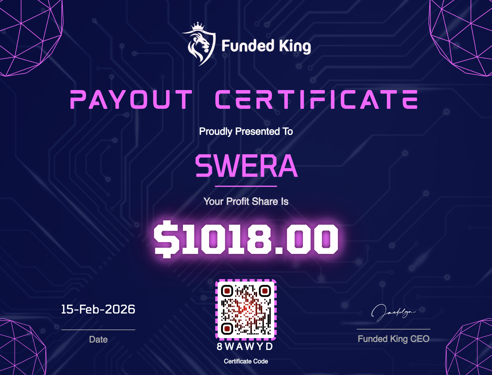 Trader Certificate