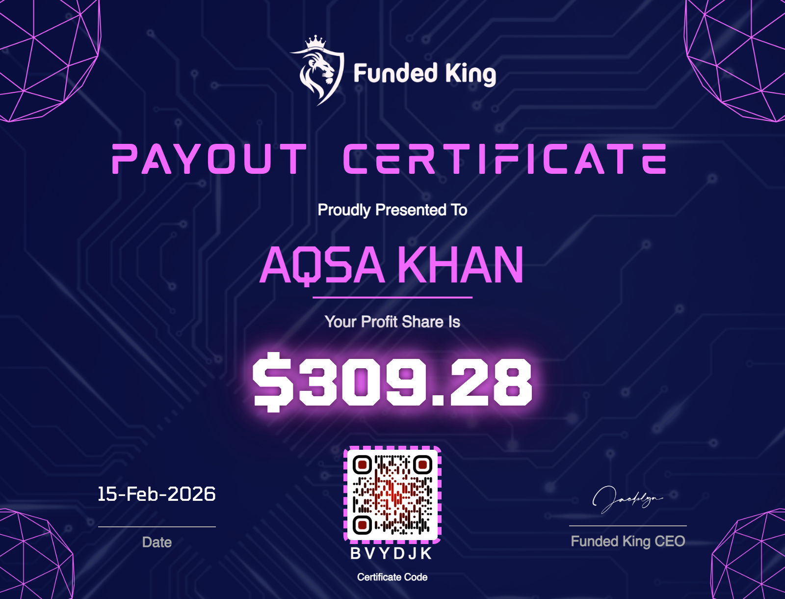 Trader Certificate