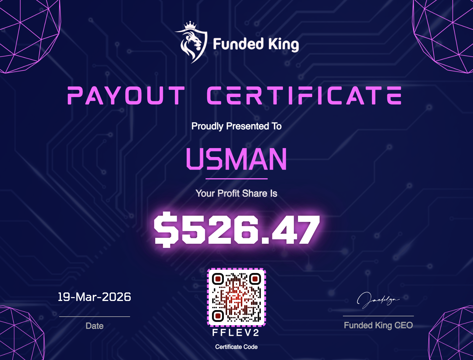 Trader Certificate