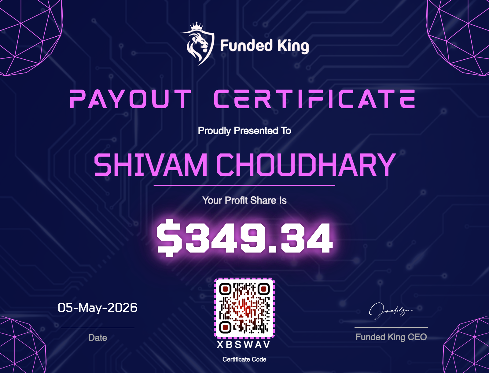 Trader Certificate