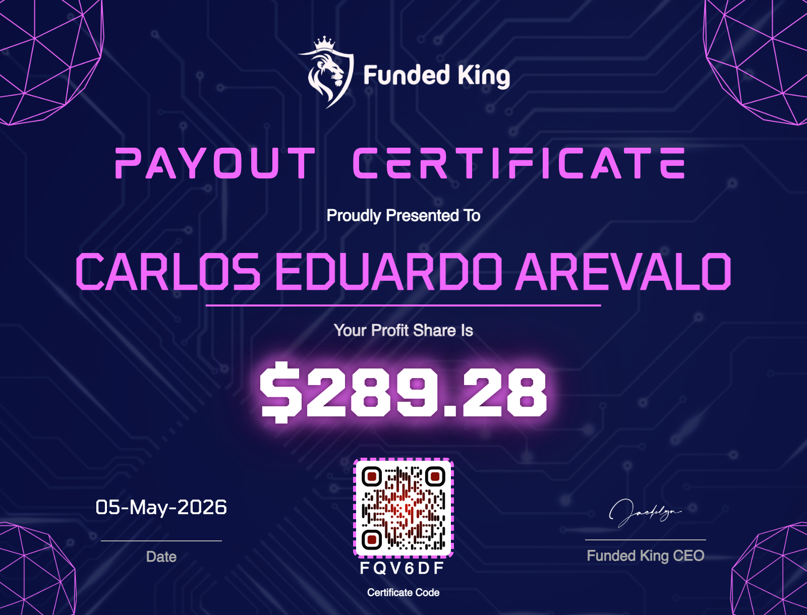 Trader Certificate