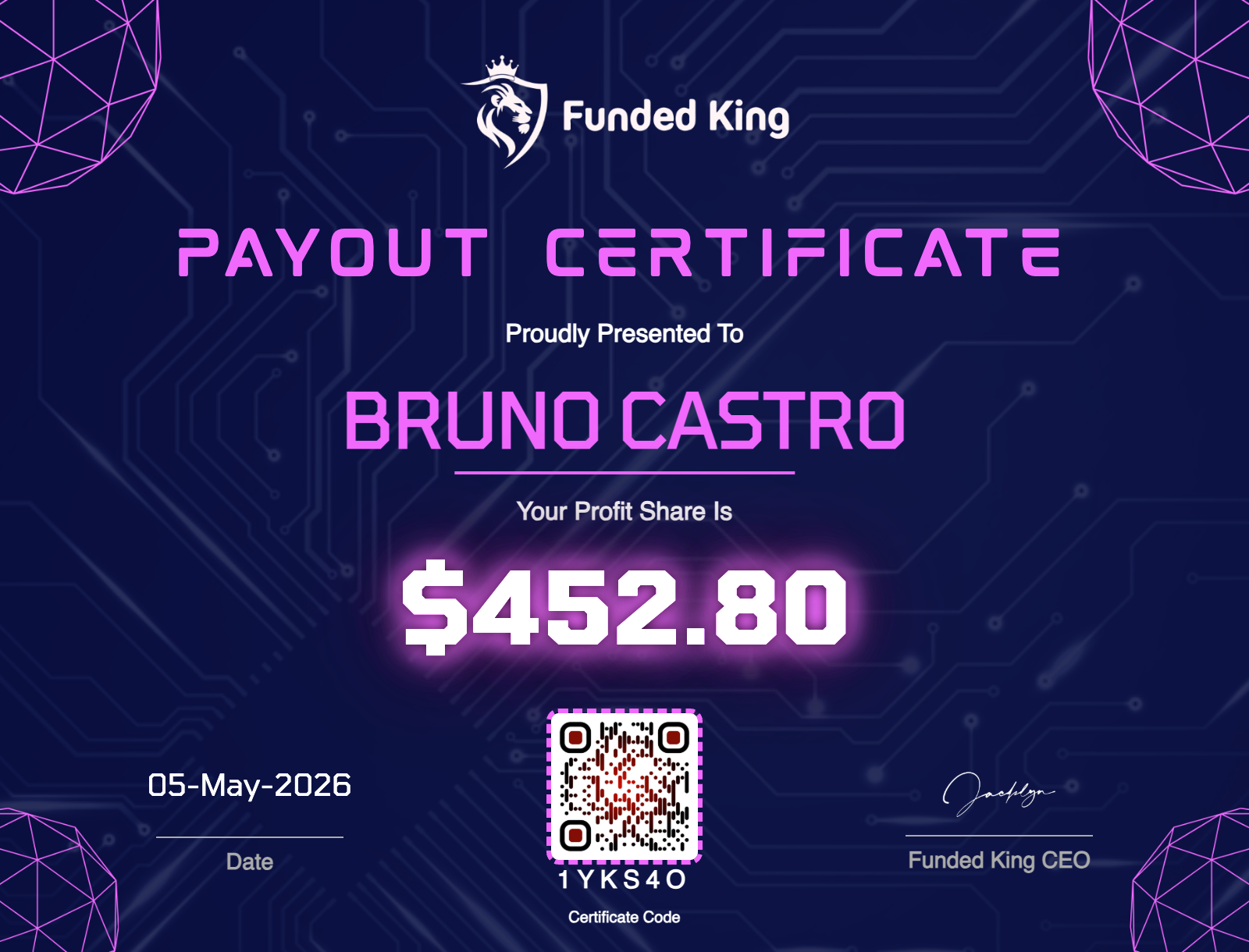 Trader Certificate